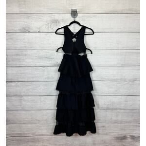 Anne Louise Boutique Women's Black Tiered Sleeveless Maxi Dress UK 8/ US 4